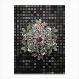 Vintage Sword Lily Flower Wreath on Dot Bokeh Pattern n.0467 Canvas Print