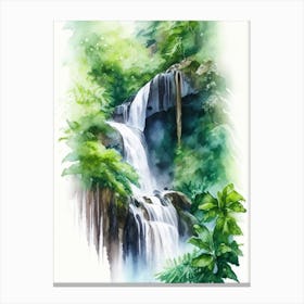 Nauyaca Waterfalls, Costa Rica Water Colour  (2) Canvas Print