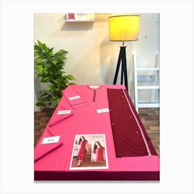 Pink Tablecloth Canvas Print