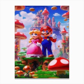 Mario Bros Mushroom World Canvas Print