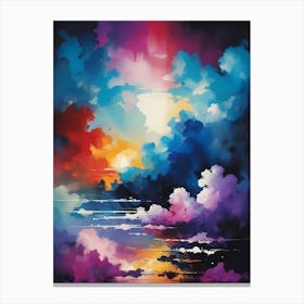 Abstract Glitch Clouds Sky (19) Canvas Print