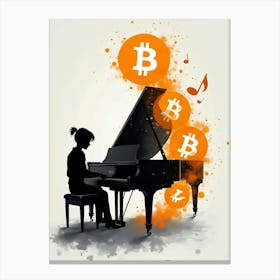 Bitcoin Piano Canvas Print