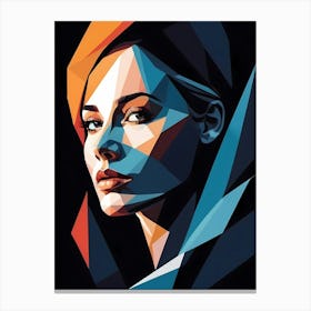 Minimalism Geometric Woman Portrait Pop Art (5) Canvas Print