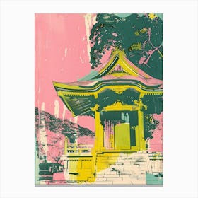 Kamakura Tsurugaoka Hachimangu Shrine Duotone Silkscreen 1 Canvas Print