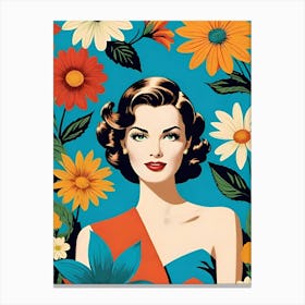 Woman With Flowers Canvas Print