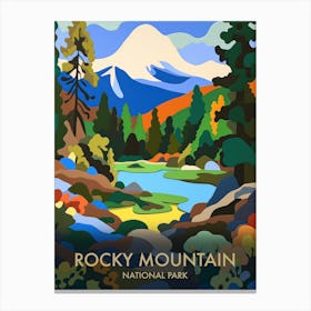 Rocky Mountain National Park Matisse Style Vintage Travel Poster 1 Canvas Print