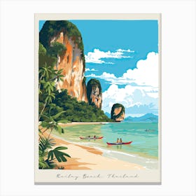 Poster Of Railay Beach, Krabi, Thailand, Matisse And Rousseau Style 4 Canvas Print