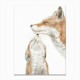 Mom Fox With Baby Gift Canvas Print