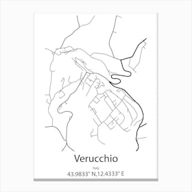 Verucchio,Italy Minimalist Map Canvas Print