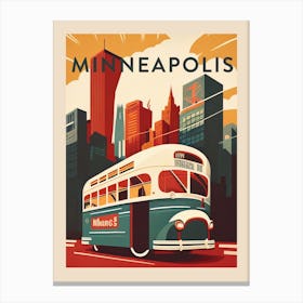 Minneapolis Vintage Travel Poster Canvas Print