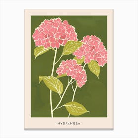 Pink & Green Hydrangea 3 Flower Poster Canvas Print