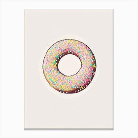 Sprinkles Donut Abstract Line Drawing 2 Canvas Print