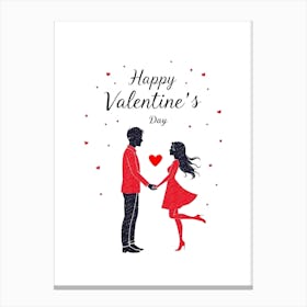 Happy Valentine'S Day Darling Canvas Print