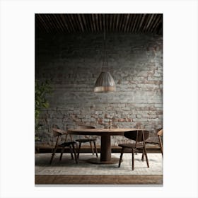 A Gritty Concrete Wall Set In An Aged Urban Environment Capturing The Rough Texture Of The Block Ca (1) Canvas Print