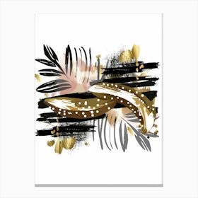 Gold And Black Abstract Painting 19 Canvas Print