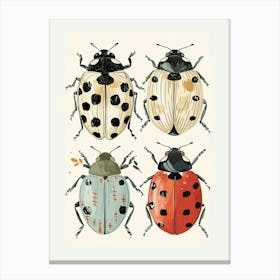 Colourful Insect Illustration Ladybug 11 Canvas Print