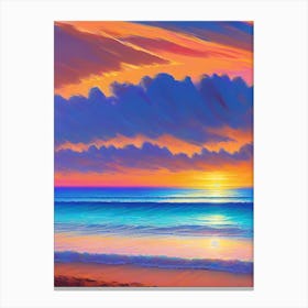 Sunset At The Beach By Person 2 Canvas Print