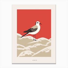 Minimalist Dunlin 3 Bird Poster Canvas Print