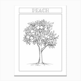 Peach Tree Minimalistic Drawing 1 Poster Canvas Print