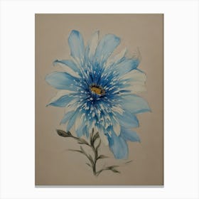 Blue Gerbera Flower Canvas Print