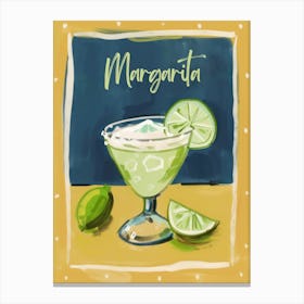Margarita Cocktail Art Kitchen Limes Canvas Print