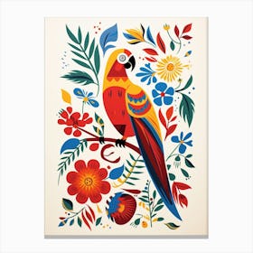 Scandinavian Bird Illustration Macaw 3 Canvas Print