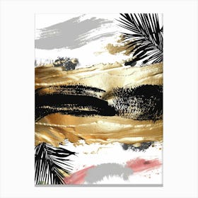 Abstract Gold And Black Painting 16 Canvas Print