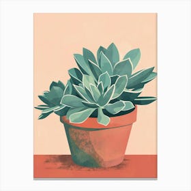 Succulents Plant Minimalist Illustration 5 Canvas Print