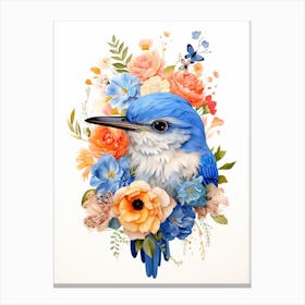 Bird With A Flower Crown Eastern Bluebird 2 Canvas Print