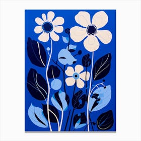 Blue Flower Illustration Oxeye Daisy 1 Canvas Print