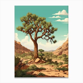  Retro Illustration Of A Joshua Tree In Grand Canyon 3 Canvas Print
