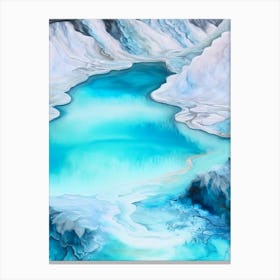 Hot Springs Waterscape Marble Acrylic Painting 2 Canvas Print