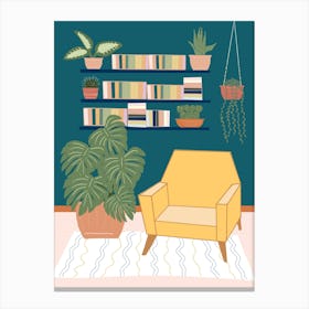 Gold Chair And Plant Canvas Print