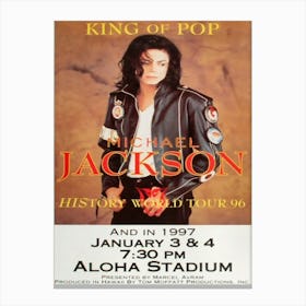 Michael Jackson Poster Aloha Stadium Oahu Hi January 1997 Canvas Print