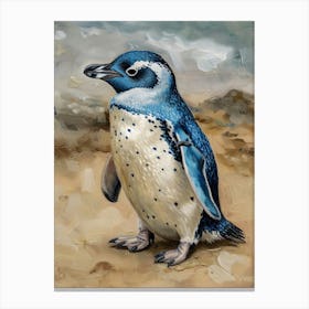 Adlie Penguin Oamaru Blue Penguin Colony Oil Painting 1 Canvas Print