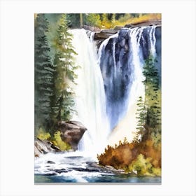 Amnicon Falls State Park Waterfall, United States Water Colour  (2) Canvas Print