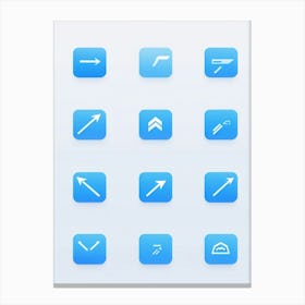 Arrow Icons For A Web Navigation Bar Minimalist Design With A Sleek Translucent Blue Overlay Drop (1) Canvas Print