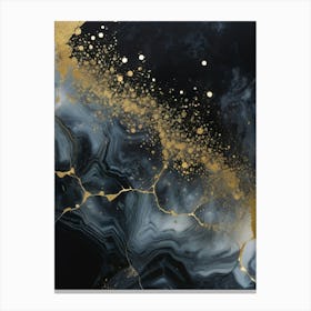 Golden Marble Dust Modern Abstract Canvas Print