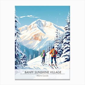 Banff Sunshine Village   Alberta Canada, Ski Resort Poster Illustration 0 Canvas Print