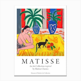 Woman With Cat And Fruits, The Matisse Inspired Art Collection Poster Canvas Print