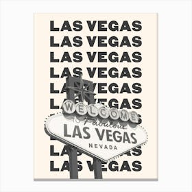 Las Vegas Black & White Canvas Print