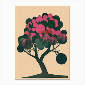 Plum Tree Colourful Illustration 4 Canvas Print