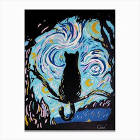 Starry Cat Canvas Print