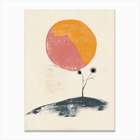 Pastel Serenade Of Orbiting Forms Mid Century Style Canvas Print