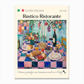 Rustico Ristorante Trattoria Italian Poster Food Kitchen Canvas Print