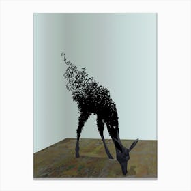 Abstract Black Deer Form Dissipating Canvas Print