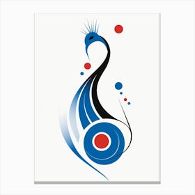 Peacock Minimalist Abstract 1 Canvas Print