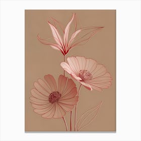 Three Pink Flowers Canvas Print