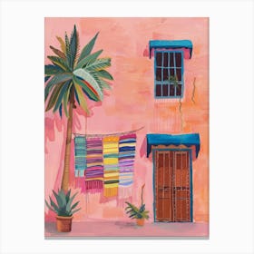 Pink House In Mexico 2 Canvas Print