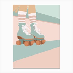 Retro Rollerskates Canvas Print